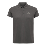 Polo piqué de algodón reciclado mujer casual fit 220 g/m2 Iqoniq color plateado mate vista con logo