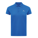 Polo piqué de algodón reciclado mujer casual fit 220 g/m2 Iqoniq color azul real vista con logo