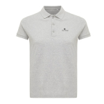Polo piqué de algodón reciclado mujer casual fit 220 g/m2 Iqoniq color gris claro vista con logo