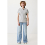 Polo piqué de algodón reciclado mujer casual fit 220 g/m2 Iqoniq color gris claro segunda vista con modelo