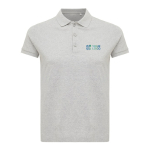 Polo piqué de algodón reciclado de mujer casual fit 220 g/m2 Iqoniq color gris claro vista de impresión