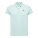 Polo piqué de algodón reciclado mujer casual fit 220 g/m2 Iqoniq color verde menta vista con logo