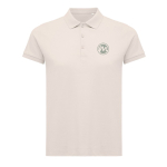 Polo piqué de algodón reciclado mujer casual fit 220 g/m2 Iqoniq color rosa claro vista con logo