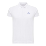 Polo piqué de algodón reciclado mujer casual fit 220 g/m2 Iqoniq color blanco roto vista con logo