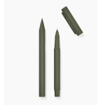 Set de bolígrafos de aluminio reciclado con revestimento de goma color verde