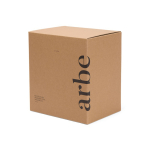 Jarra térmica de acero inoxidable reciclado con tapa antigoteo 1,2L color beige vista con caja