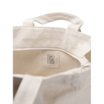 Bolsa personalizada con cremallera de lona reciclada de 400 g/m2 color blanco roto tercera vista