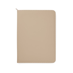 Portafolio eco con portabolígrafos y bolsillos A4 hojas a rayas color marfil tercera vista