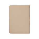 Portafolio eco con portabolígrafos y bolsillos A4 hojas a rayas color marfil cuarta vista