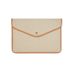 Funda para portátil de lona reciclada con bordes de color 14” color beige
