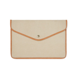 Funda para portátil de lona reciclada con bordes de color 16” color beige