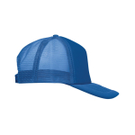 Gorra de beisbol en poliéster con refuerzo de foam 150 g/m2 color azul real vista lateral
