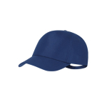 Gorra de poliéster RPET ajustable con hebilla metálica UV50 color azul primera vista