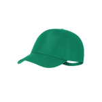 Gorra de poliéster RPET ajustable con hebilla metálica UV50 color verde primera vista
