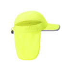 Gorra fluorescente ajustable y transpirable con solapa trasera cuarta vista