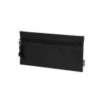 Estuche rectangular de RPET con cremallera frontal a juego color negro primera vista