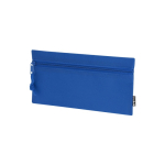 Estuche rectangular de RPET con cremallera frontal a juego color azul primera vista