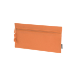 Estuche rectangular de RPET con cremallera frontal a juego color naranja primera vista