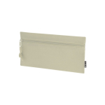 Estuche rectangular de RPET con cremallera frontal a juego color natural primera vista