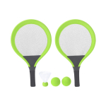 Set de 2 raquetas con 2 pelotas a juego y una pluma para aire libre color verde claro primera vista