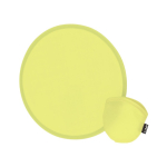 Frisbee de RPET de fácil plegado con funda individual a juego color amarillo primera vista