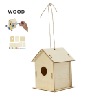 Casa de pájaros de madera con 6 pinturas a base de agua y pincel