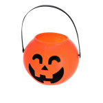 Cesta de halloween con diseño de calabaza y asa de agarre segunda vista