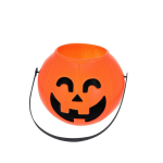 Cesta de halloween con diseño de calabaza y asa de agarre tercera vista
