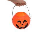 Cesta de halloween con diseño de calabaza y asa de agarre quinta vista