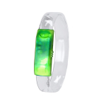 Pulsera para eventos con luces LEDs con interruptor de on/off color verde primera vista