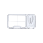 Pastillero con 4 compartimientos y cuchilla para partir pastillas color blanco primera vista