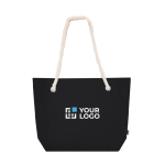 Bolsa de fieltro reciclado con asas de cordón de algodón y fuelle vista principal