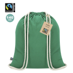 Mochila de cuerdas de algodón con certificación Fairtrade 140 g/m2