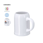 Jarra de cerámica blanca para sublimar ideal para cerveza 500ml