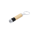 Llavero linterna hecha de bambú con detalle a color en la punta color negro primera vista