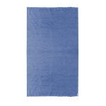 Fino pareo de algodón reciclado y RPET con flecos blancos 180 g/m2 color azul primera vista