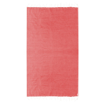 Fino pareo de algodón reciclado y RPET con flecos blancos 180 g/m2 color rojo primera vista