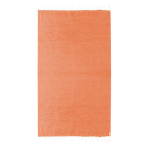 Fino pareo de algodón reciclado y RPET con flecos blancos 180 g/m2 color naranja primera vista