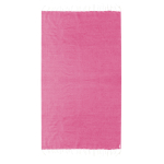 Fino pareo de algodón reciclado y RPET con flecos blancos 180 g/m2 color fucsia primera vista