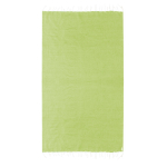 Fino pareo de algodón reciclado y RPET con flecos blancos 180 g/m2 color verde claro primera vista