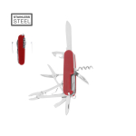 Navaja multiusos personalizada roja de acero inoxidable con 10 funciones