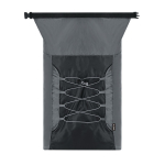 Mochila plegable de poliéster RPET con cordones elásticos al frente sexta vista