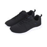 Zapatilla de uso diario con cordones a juego y suela blanca color negro