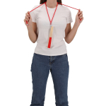 Abanico de poliéster y bambú con cordón a juego para transporte cuarta vista