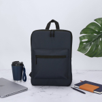 Mochila para portátil de suave PU con bolsillo frontal 15'' color azul marino