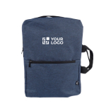 Mochila para portátil e ideal para viajes de poliéster reciclado 15'' color azul vista de impresión