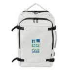 Mochila para portátil antirrobos de poliéster con puerto USB-A 17'' color beige vista de impresión