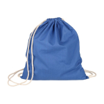 Mochila de cuerdas de algodón de colores Oeko-Tex® 140g/m2 color azul segunda vista