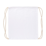 Mochila de cuerdas de algodón de colores Oeko-Tex® 140g/m2 color blanco primera vista