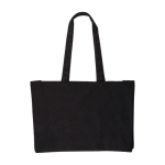 Bolsa de la compra de algodón Oeko-Tex® con fuelle 280 g/m2 color negro primera vista